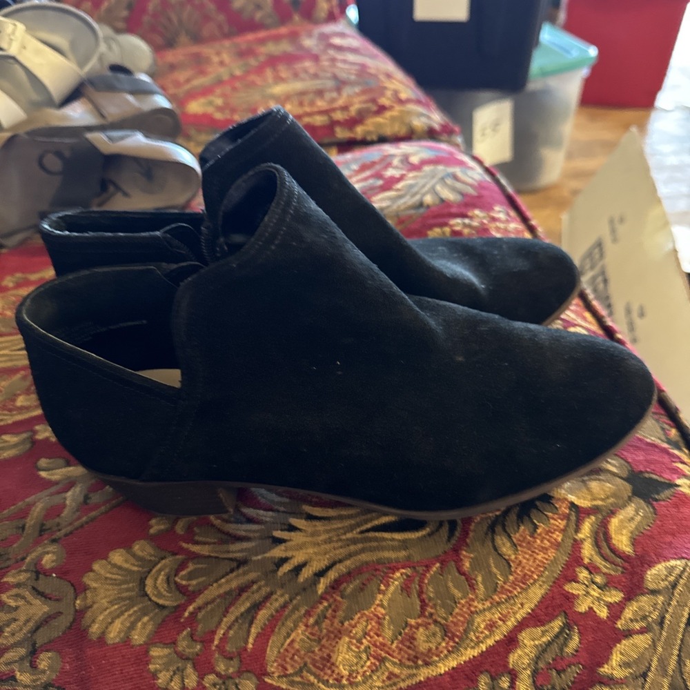Crown And Ivy Kendall Black Leather Classy Ankle Boots Size 11 - Picture 2 of 6